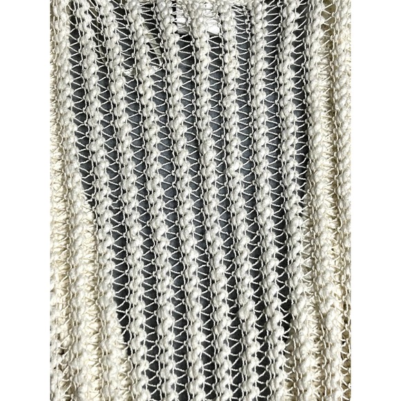 Jones New York linen white 3/4 sleeve open knit shawl sweater size medium - Picture 6 of 9